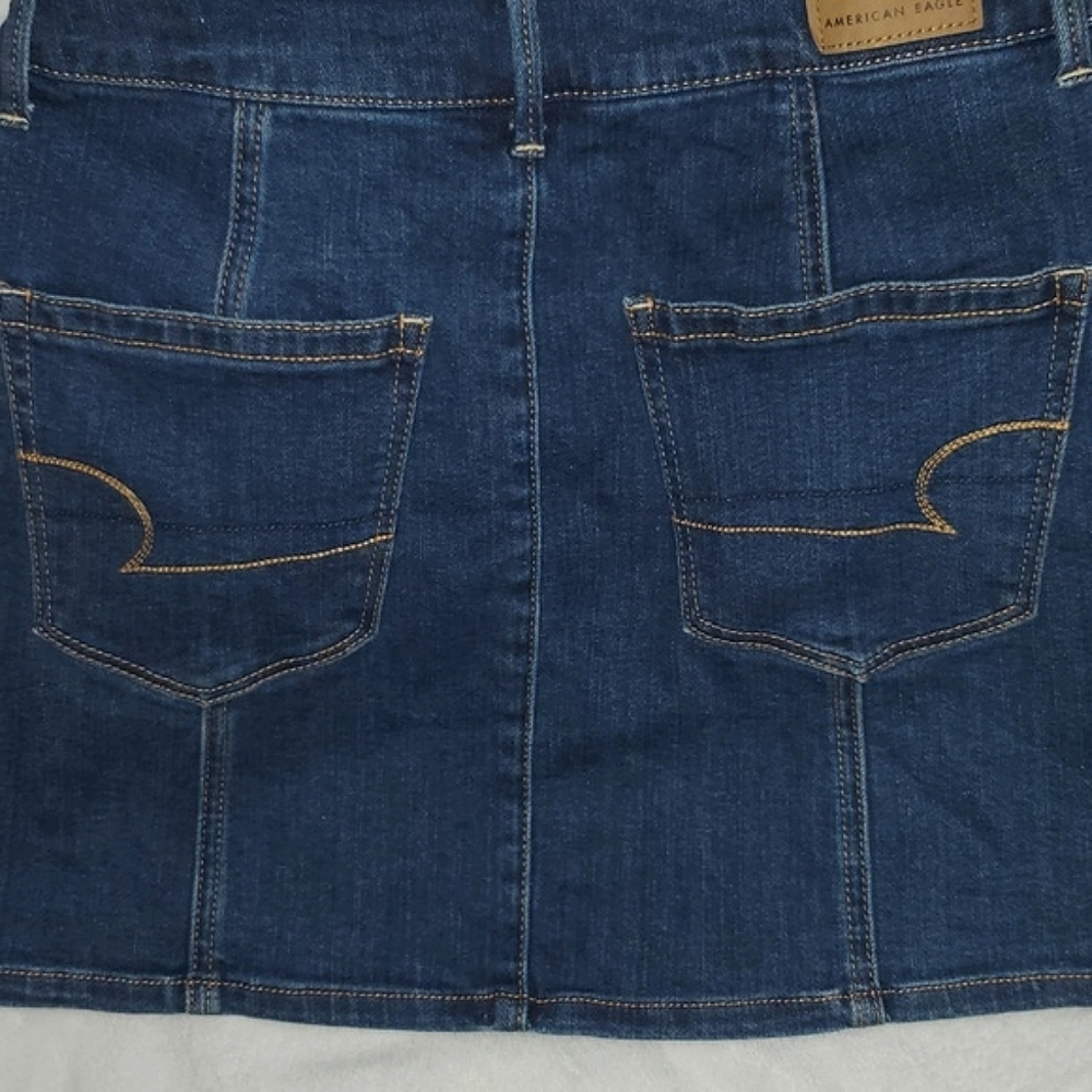 American Eagle Hi-Rise A-Line Denim Skirt Size 4 - Picture 8 of 10